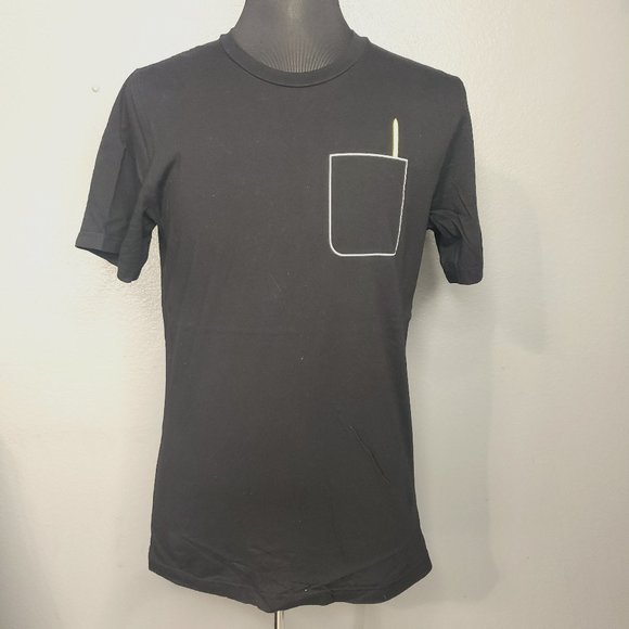 Canvas Black Large PreOwned T-Shirt-Galaxy Note 10 Pen Pocket Logo - Picture 1 of 3